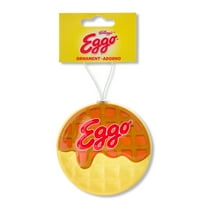 Kellogg's Eggo Decoupage Holiday Ornament, 4 inches Tall, Faux Food, Plastic, Yellow, Novelty Ornament, Collectible, by Ruz
