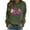 B Army Green, variant on Women's Christmas Sweatshirt Graphic Print Long Sleeve Crewneck Sweatshirt Pullover Holiday Party Top Cozy Casual Streetwear Style