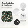thumbnail image 4 of Yiaed Festive Forest Friends Print Women's Running Shorts with Liner 3 Zipper Pockets Elastic Workout Athletic Gym Yoga Shorts-, 4 of 7