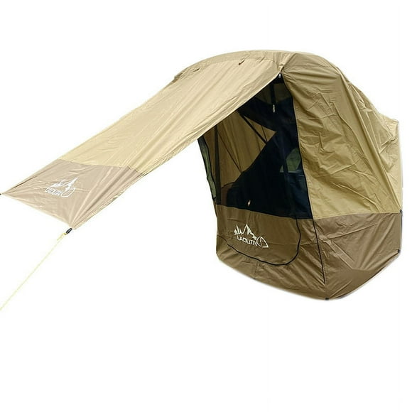 LADUTA Car Trunk Tent Sunshade Rainproof Tailgate Shade Awning Tent for Car Self-Driving Tour Barbecue Outdoor Camping Brown