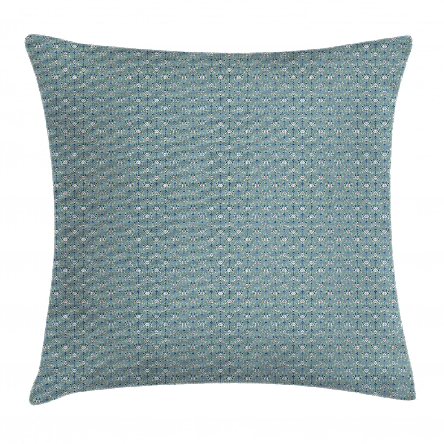 Dusty Blue Throw Pillow Cushion Cover, Damask Inspired Orient