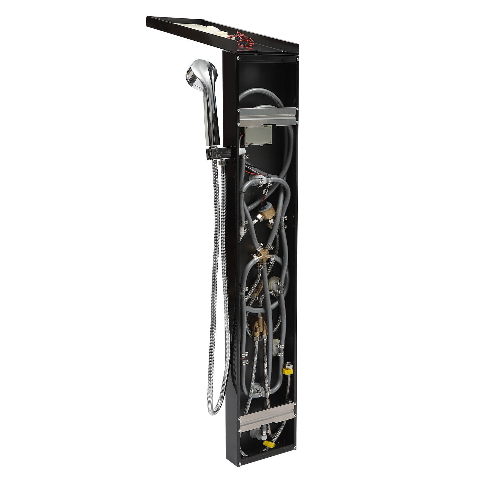 Shower Panel Tower System Stainless Steel Rain Massage Full Body Shower System Hydroelectricity Display w/Jets