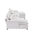 thumbnail image 2 of Modern U-Shape Sectional Sofa, Chenille Upholstered Modular Couch with Console Cup Holders and USB Charging Ports, for Living Room Office Apartment, 2 of 17