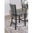 thumbnail image 4 of CoSoTower 2Pc Contemporary Glam Upholstered Counter Height Dining Side Chair Padded Plush Gray Fabric Upholstery Rich Black Color Wooden Furniture, 4 of 5