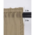 thumbnail image 6 of Brown Textured Curtains 45 Inch Length, Sheer Curtains for Bedroom Living Room Window Farmhouse Country Woven Striped Rod Pocket Voile Drapes Kitchen Curtains Small Half Window 42"x45" 2 Panels, 6 of 7
