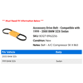 thumbnail image 2 of Accessory Drive Belt - Compatible with 1999 - 2000 BMW 323i Sedan, 2 of 2