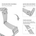 thumbnail image 3 of Replacement Watch Strap, Metal Watch Strap Double Push Button  For Business Black,Silver, 3 of 8