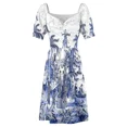 thumbnail image 5 of Chinoiserie Blue Landscape Scene Sleeveless Dress Dance dresses chic and elegant evening dress women's elegant loose dresses, 5 of 6