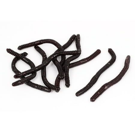 Unique Bargains 10 Pcs 5.3 Lifelike Earthworm Worm Angling Soft Silicone Gray Fishing Lure Fish Bait 1.2oz