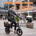 thumbnail image 4 of 14" Foldable Electric Bike, 500W Commuter Ebike for Adults, Mini Ebike with Basket, 36V 12Ah Battery, 18MPH & 20 Miles, UL2849, 4 of 10