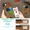 thumbnail image 5 of Compatible with Magsafe 2 in 1 Detachable for iPhone 16e Wallet Case with Card Holder Women Men, Magnetic PU Leather RFID Blocking Flip Kickstand Credit Slots,for iPhone 16e, Darkbrown, 5 of 11