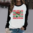 thumbnail image 2 of Rbaofujie Chandails d'Automne Joyeux Noël Imprimé de Noël Série Nœud Col Rond Manches Raglan Haut à Manches Longues Chandail à Capuchon Noir Mode Femmes Chandails à Capuchon & Chandails en Molleton, 2 of 3