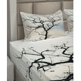 thumbnail image 5 of Ambesonne Forest Fitted & Top Sheet Set with Shams, Black Fall Tree Silhouette, Grey Black, 5 of 7