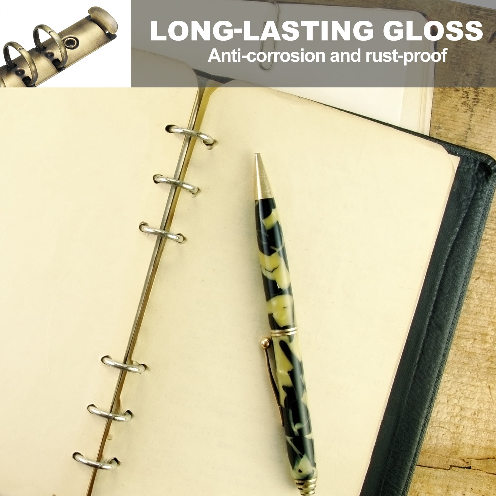 6 Holes Ring Binder, A5 Notebook 20mm Binder Mechanisms, Copper, 4 Set