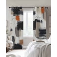 thumbnail image 4 of Black Khaki Blackout Curtains for Bedroom Living Room Darkening Curtains 90 Inch Geometric Abstract Retro Art Aesthetic Black Out Window Curtain Privacy Window Treatment Grommet Drapes 52"x90"x2, 4 of 9