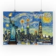 thumbnail image 2 of New York City, Statue of Liberty, Starry Night City Series (12x18 Wall Art Poster, Room Decor), 2 of 3