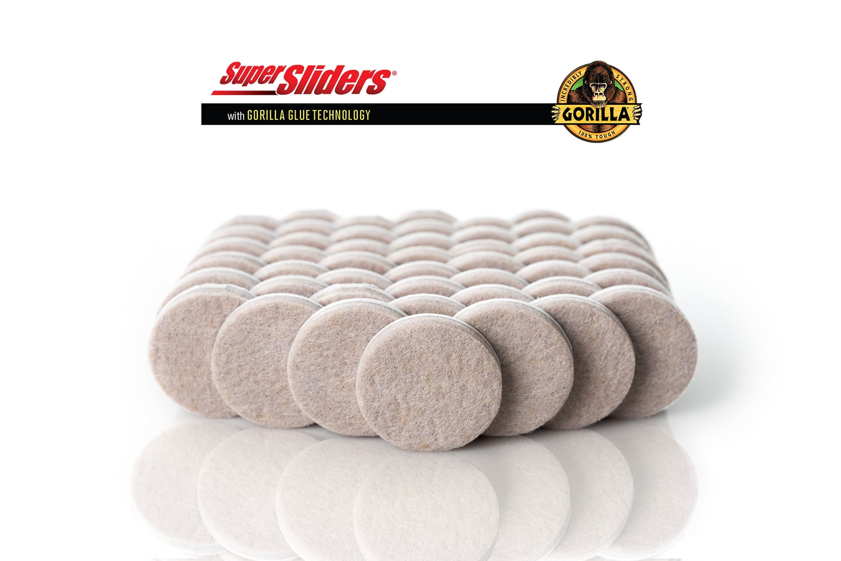 Super Sliders Super Sliders x Gorilla Glue 1 1/2" Round Felt Pads for