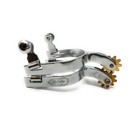 Horse Riding Spurs - Youth Steel Roping Spur with Engraving Western Horse Riding Tack