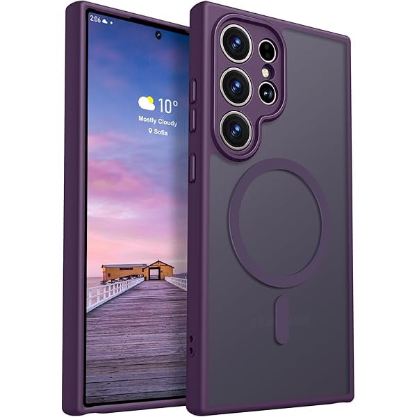 wonima11 Dahkoiz for Samsung Galaxy S21 FE 5G Case, and Glass Screen Protector, Dust Proof Port Cover, Full Body Protection Durable Rubber Cover Phone Case, Purple