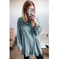 thumbnail image 5 of Redhotype Chic Ruffle Hem Hoodie - Cozy Long-Sleeve All-Day Elegance!, 5 of 8