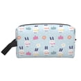thumbnail image 2 of Uemuo Rabbit In The Rain Pattern Portable Toiletry Bags with Handle, Waterproof travel Make up Bags for Women, Large Capacity Travel Cosmetic Bags, 2 of 9