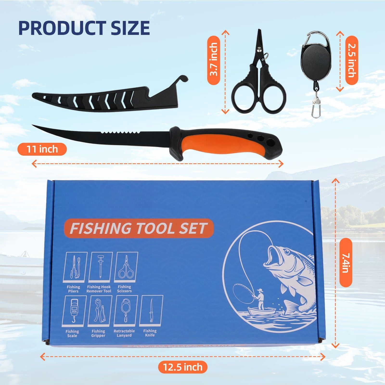 Fishing Kit Filleting Hook Remover Fish Grip  Line Scale Pliers With Lanyards Not Include