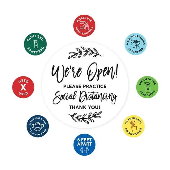 Koyal Wholesale Temporary Store Office Hours for Social Distancing We're Open, Practice Social Distancing, 50 Labels