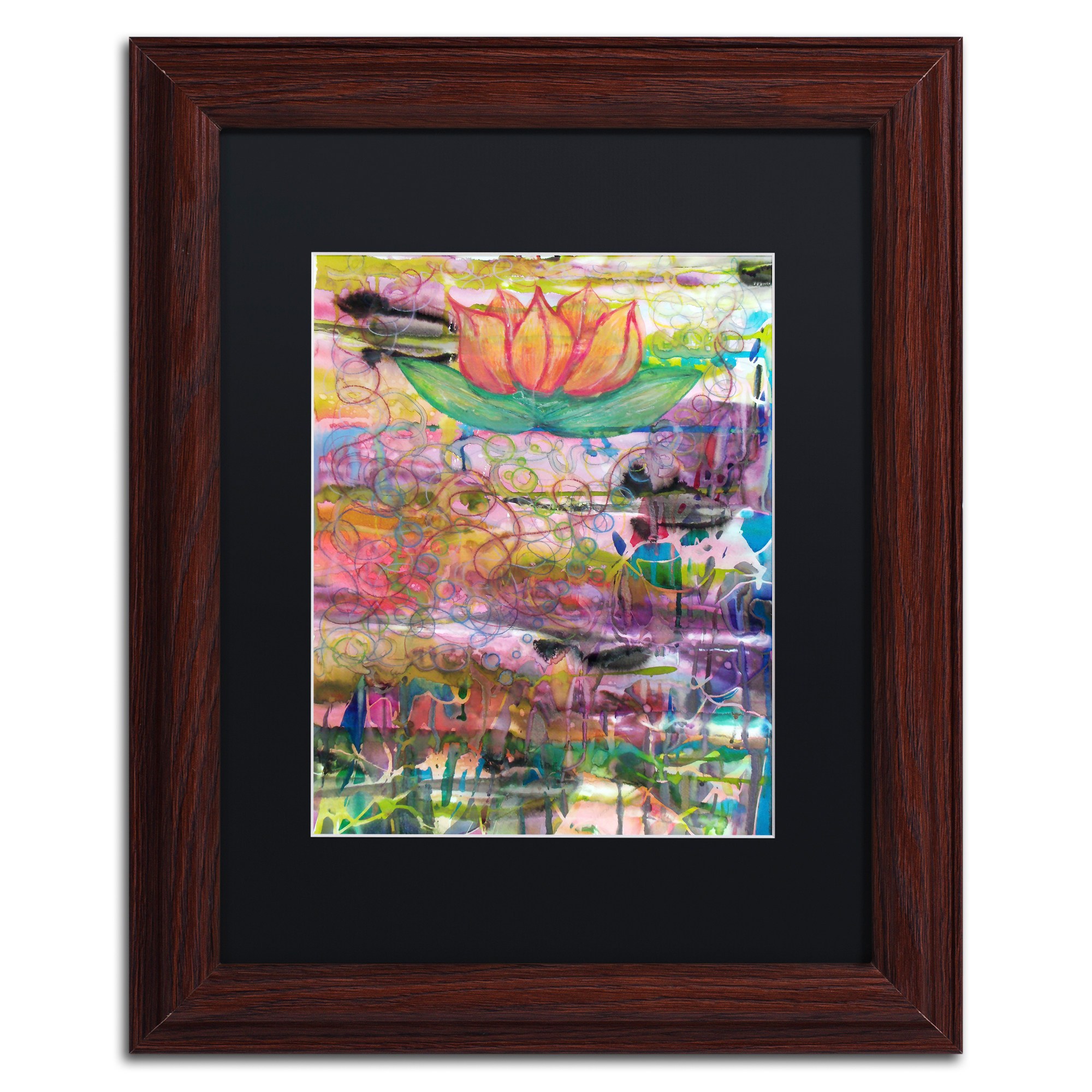 Trademark Fine Art "Path to Enlightenment" Canvas Art by Lauren Moss Black Matte, Wood Frame