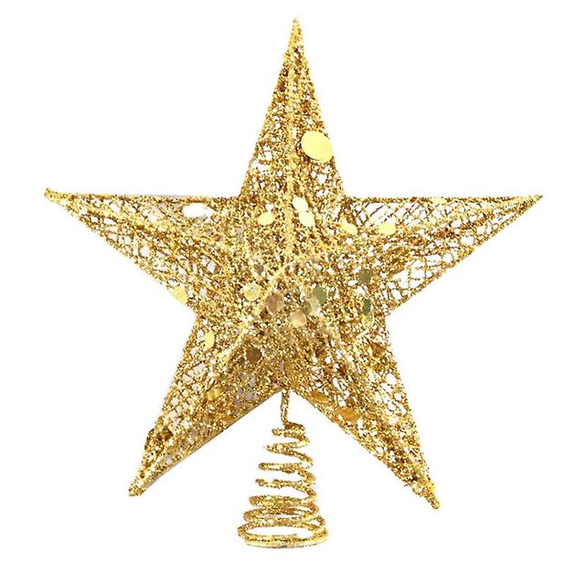 Árbol de Navidad Topper Estrella Oro Brillo Metal Navidad Treetop Árboles de Navidad Decoración superior para la decoración del hogar de Navidad (2 piezas, Oro) ShuxiuWang 8390605811111