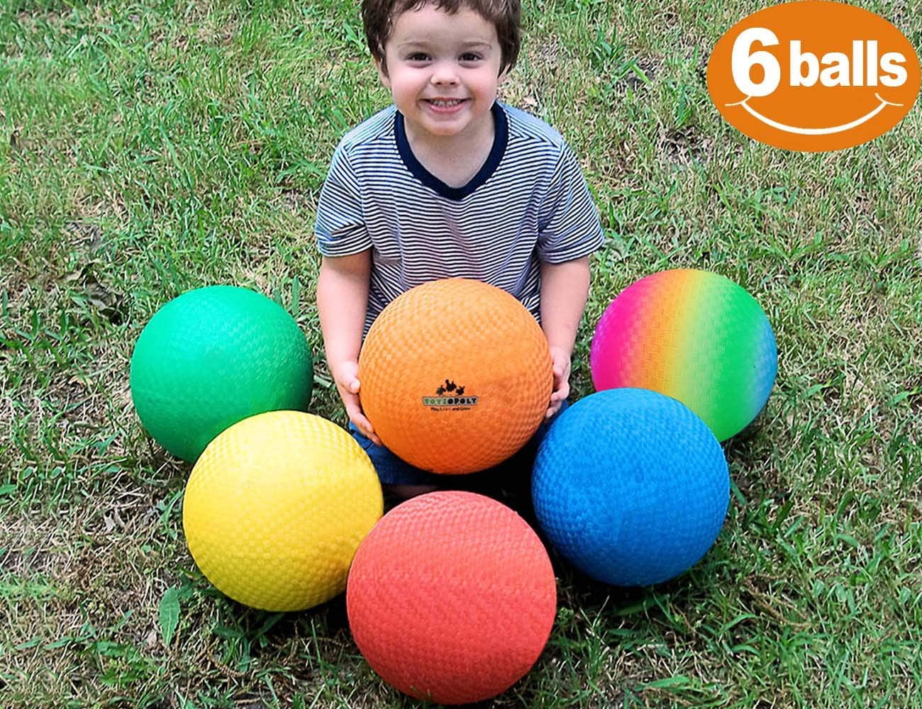 Color My Class 6" Playground Balls Soft Set of 6 Squeezable Multicolor 