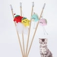 thumbnail image 5 of SPRING PARK Cartoon Fruit Animal Doll Teaser and Exerciser for Cat and Kitten - Cat Toy Interactive Cat Wand with Bell, 5 of 7