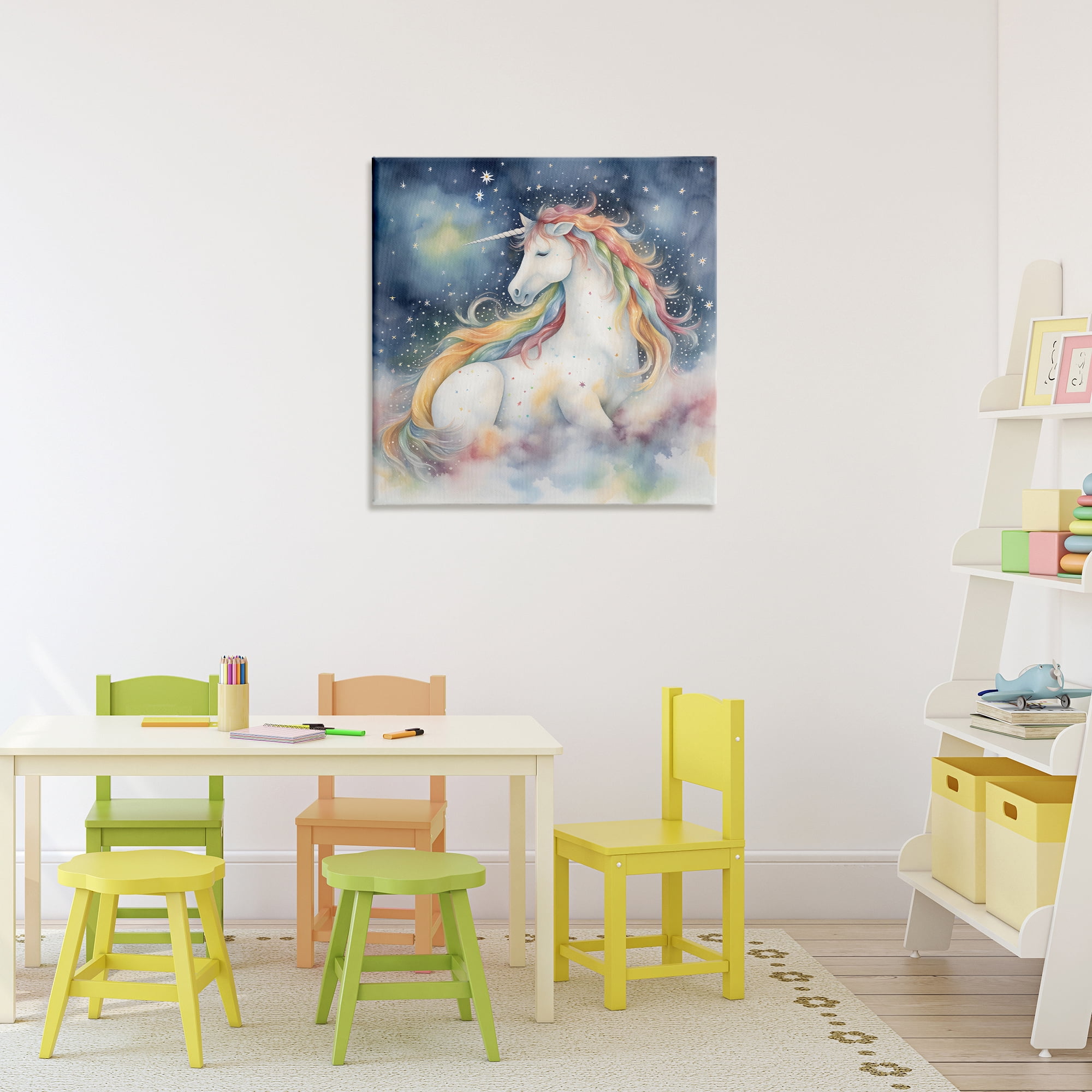 Stupell Industries Unicorn Floating on the Clouds Canvas Wall Art, design by Creative Studio
