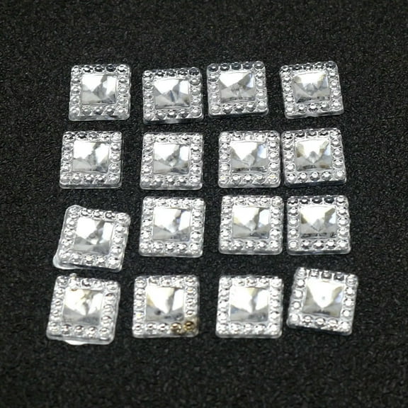 U8MO 500 Clear Acrylic Flatback Square Rhinestone Gems 8X8mm Embellishments