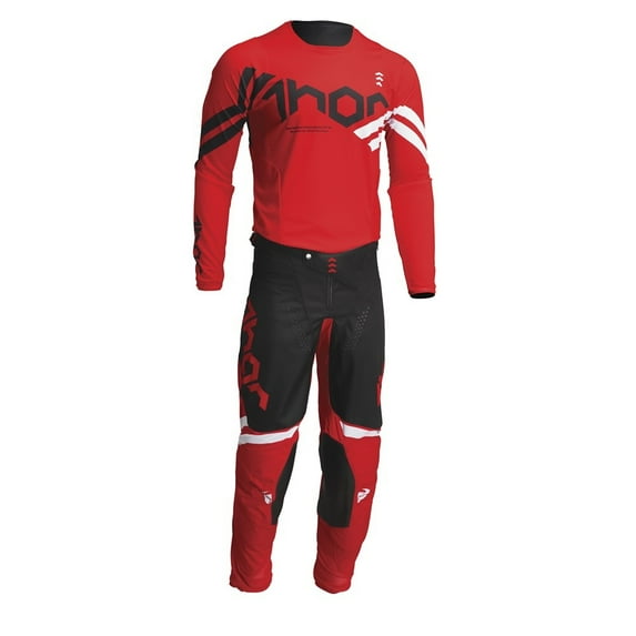 Thor Pulse Cube Jersey and Pant Combo Red/White (Jersey Large / Pant W32)