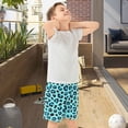thumbnail image 5 of Blue Leopard Print Pattern Athletic Shorts Breathable with Comfort Fit Drawstring Casual Sweatshorts Medium, 5 of 9