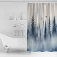 thumbnail image 4 of Extra Long Shower Curtain 72x96 Inch, Mountain Peak Shower Curtain Waterproof Bathroom Decor Forest Tree Scene Watercolor Style Fabric Bath Curtain Set Accessories with Hooks, 4 of 6