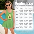 thumbnail image 7 of Xixirimido Green Avocado Print Girls Swimsuit Sleeveless One Piece Skirted Swimwear Modest Hawaiian Bathing Suit for Beach Water Park Kids Swim Dress, 6-7 Years, 7 of 7