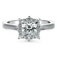thumbnail image 2 of BERRICLE Sterling Silver Sunburst Wedding Engagement Rings Cubic Zirconia CZ Halo Promise Ring for Women, Rhodium Plated Size 7, 2 of 8