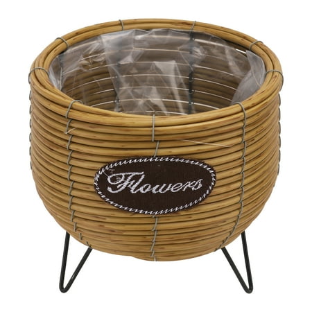 

1PC Rattan Flower Pot Desktop Potted Flowerpot Flower Arrangement Pot (Khaki)
