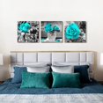 thumbnail image 1 of Lienzo abstracto, arte de pared, sala de estar, cuadro moderno, flores azules, decoración de pared, dormitorio, cocina, oficina, pintura, decoración del hogar, 3 piezas, (30X30 cm) LingWen 8390615562287, 1 of 1