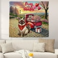 thumbnail image 2 of Be My Valentine's Siamese Truck Full of Love Flower Balloon Tapestry Cat Lover Kitten Owner Gifts Wall Hanging Backdrop Home Decor - 02029, 2 of 5