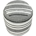 thumbnail image 4 of Northlight 18" White and Black Striped Outdoor Woven Pouf Ottoman, 4 of 8