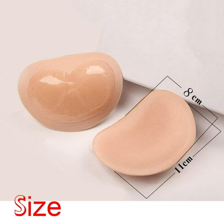 FURUN 1 Pair Silicone Adhesive Bra Pads Breast Inserts Removable Breathable Push  Up Sticky Bra Cups Invisible Sponge Bra Padding for Swimsuits & Bikini  Beige G4J0 