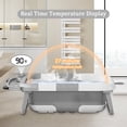 thumbnail image 6 of Foldable Baby Bathtub Portable Infant Baby Bath Tub with Thermometer and Shower Hole(Gray + Net), 6 of 10