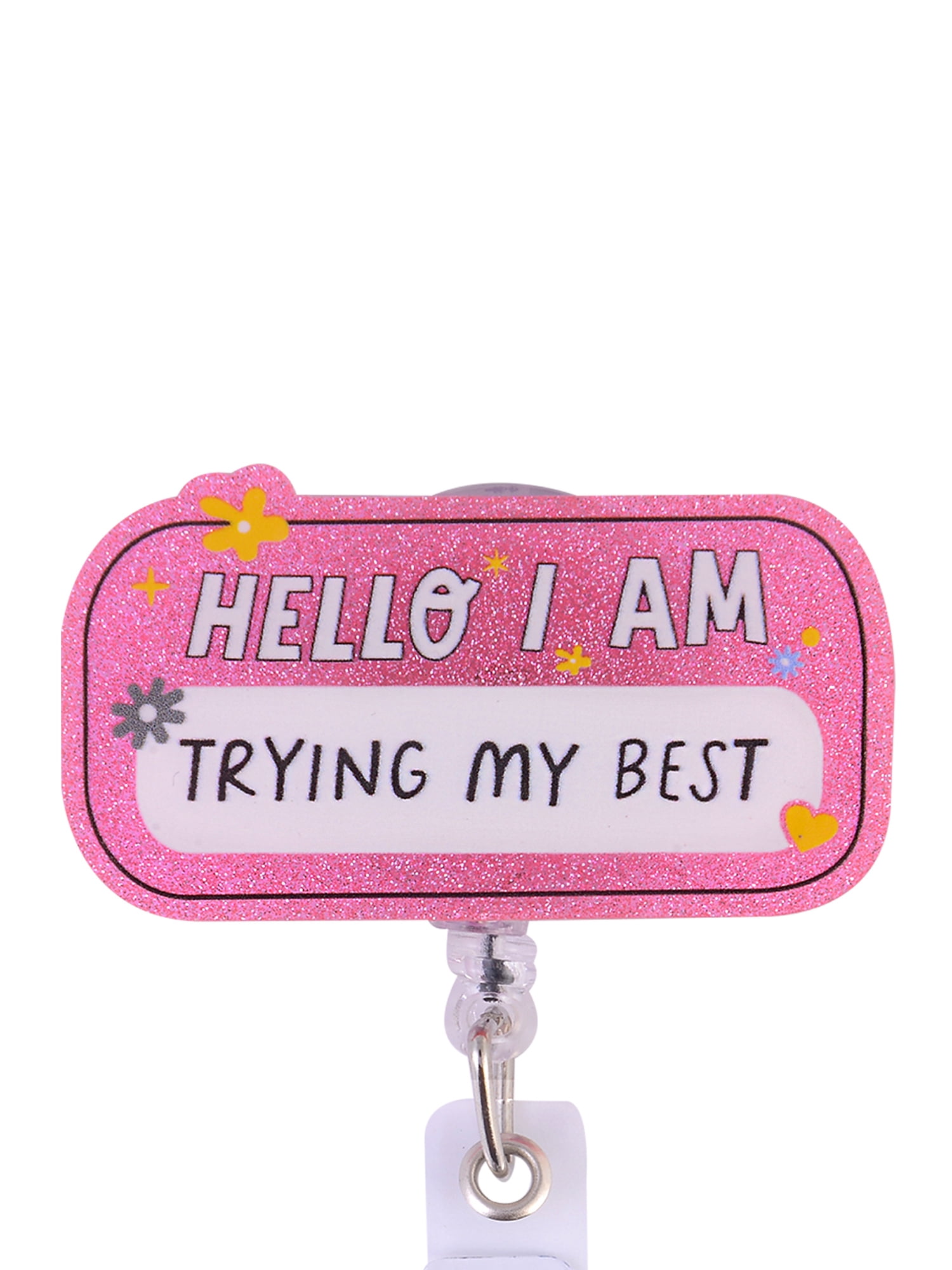 Solutions 'Hello I'm Trying My Best' Retractable Badge Reel