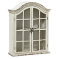 thumbnail image 6 of DecMode Vintage White Wood Wall Décor with Glass Doors and Shelving, 22"L x 8"W x 28"H, 6 of 14