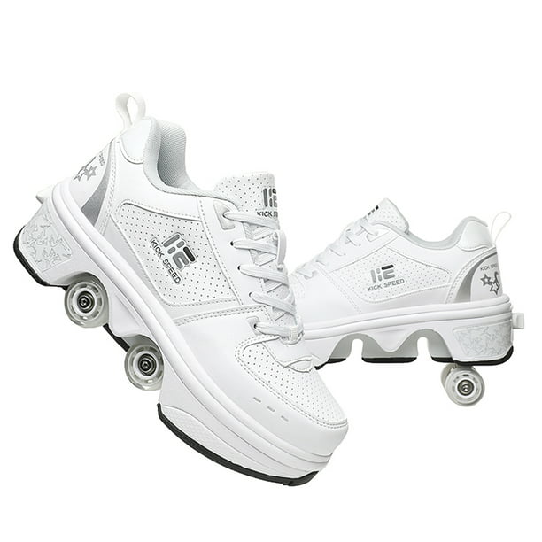 KOFUBOKE White Kick Roller Shoes For Adults Size 5.5 Unisex - Walmart.com
