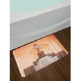 thumbnail image 2 of Moroccan Bath Mat, Eastern Architecture Themed Interior Photo of Hallway Vista, Plush Bathroom Decor Mat with Non Slip Backing, 29.5" X 17.5", Peach Pale Mauve Taupe, by Ambesonne, 2 of 2