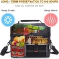 thumbnail image 2 of Lunch Bag with YKK Zip and Adjustable Shoulder Strap - Black, 2 of 7