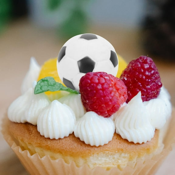 12-Piece Multicolor Football Cake Toppers Set Enamel Decorations for Sports Parties, Family Gatherings, and Event Celebrations
